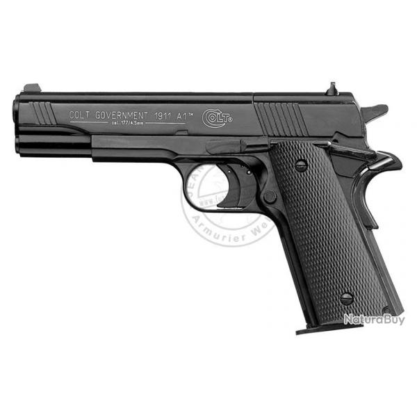 Pistolet  plomb 4.5 mm UMAREX - COLT Government 1911 A1 noir (3,5 joules)