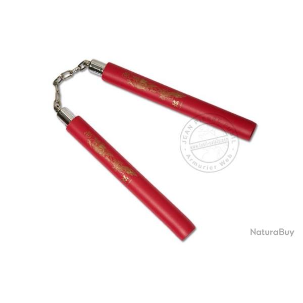 Nunchaku mousse chane - Rouge - Dcor dragon