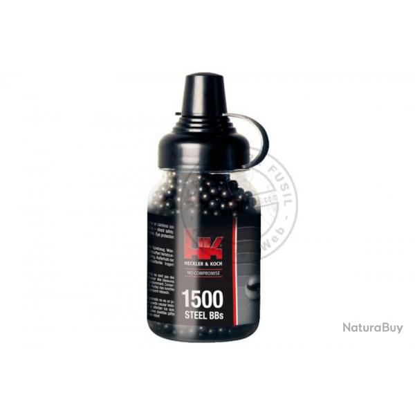 Biberon 1500 balles BB sphriques noires 4,5mm Heckler & Koch