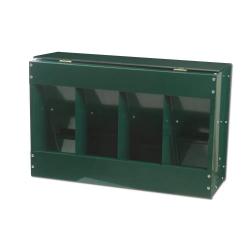 Mangeoire 20 kg 4 compartiments thermolaqué vert 46 x 17 x 40 cm