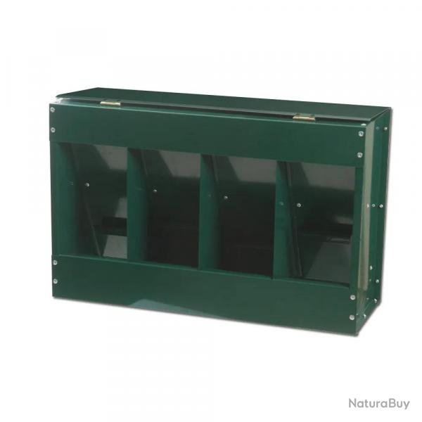 Mangeoire 20 kg 4 compartiments thermolaqu vert 46 x 17 x 40 cm