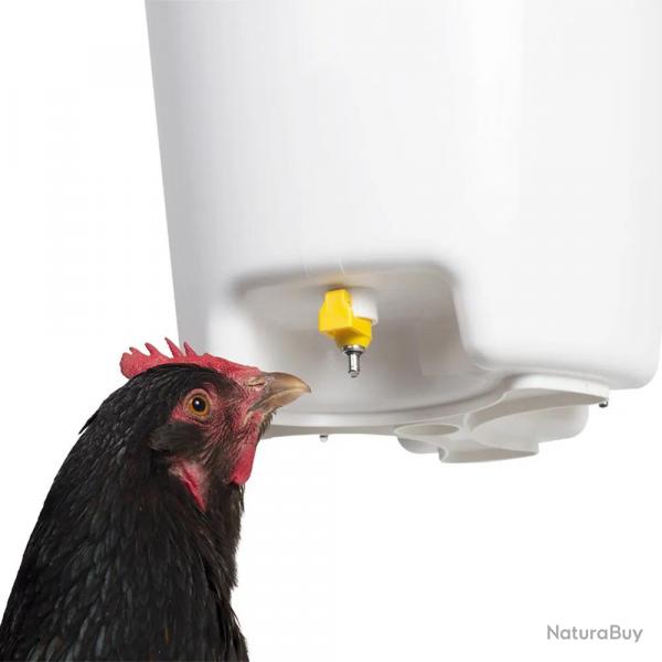 Abreuvoir seau 3 pipettes volailles 12L avec kit suspension