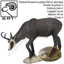 SRT TARGETS Cible 3D Chamois VSE broutant en mousse pour le tir à l'arc Pelage d'hiver