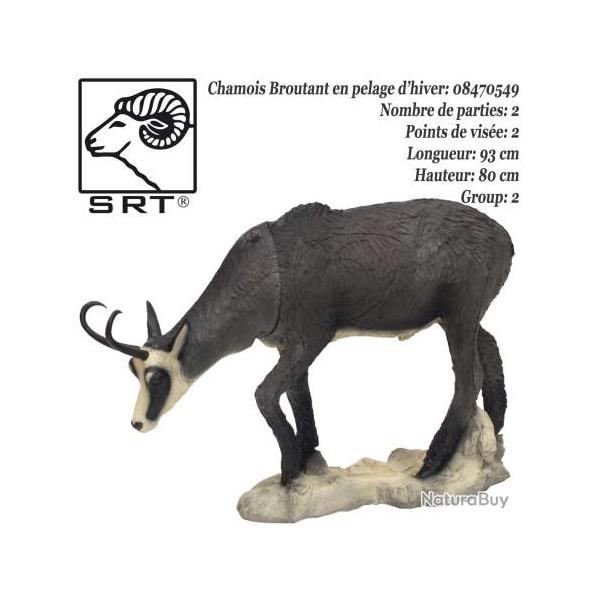 SRT TARGETS Cible 3D Chamois VSE broutant en mousse pour le tir  l'arc Pelage d'hiver