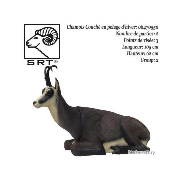 SRT TARGETS Cible 3D Chamois couch en mousse pour le tir  l'arc Pelage d'hiver