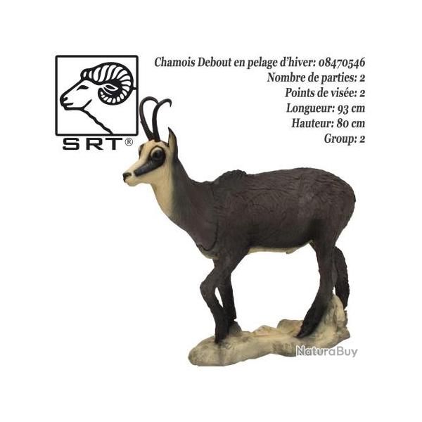 SRT TARGETS Cible 3D Chamois VSE debout en mousse pour le tir  l'arc Pelage d'hiver