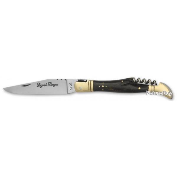 Couteau pliant avec tire-bouchons Bois color noir 12cm Laguiole Bougna