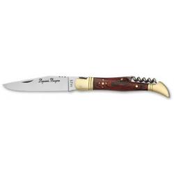 Couteau pliant avec tire-bouchons Bois coloré rouge 12cm Laguiole Bougna