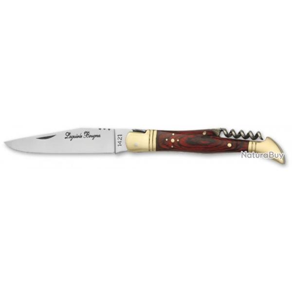 Couteau pliant avec tire-bouchons Bois color rouge 12cm Laguiole Bougna