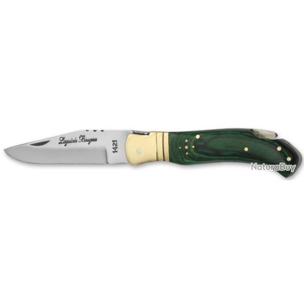 Couteau pliant en Bois color vert 11.5 cm Laguiole Bougna