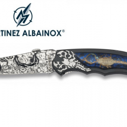 Offrez ce Couteau Pliant Scorpion bleu  lame de  9.5 cm