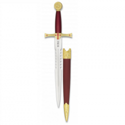 Collectionnez Dague Médiévale Templière Dorée de 36 cm