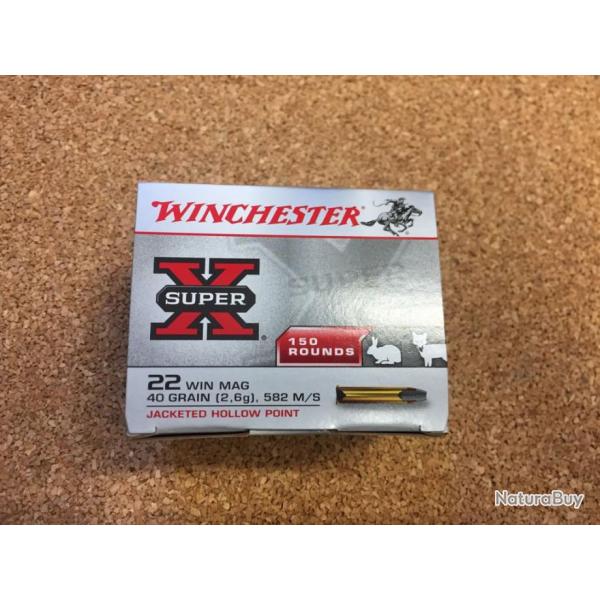 Balles 22 Magnum Winchester Super X Blindes  150 qts