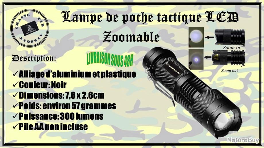 Lampe de poche tactique Led zoomable 300 lumens - Lampes (4018252)