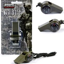 SIFFLET Whistle 3 en 1 TEMPERATURE BOUSSOLE Fosco randonnée montagne camping peche chasse
