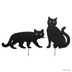 Épouvantails chats pour potager lot de 2