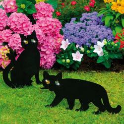 Épouvantails chats pour potager lot de 2