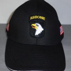 Casquette noire AIRBORNE 101st SCREAMING EAGLES JEEP CAP US VO MILITARIA US PARA