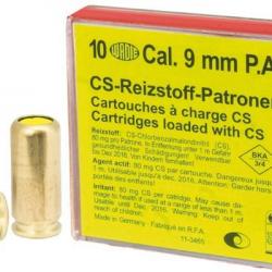 Cartouches 9mm Pistolet à gaz CS / 10 cart.