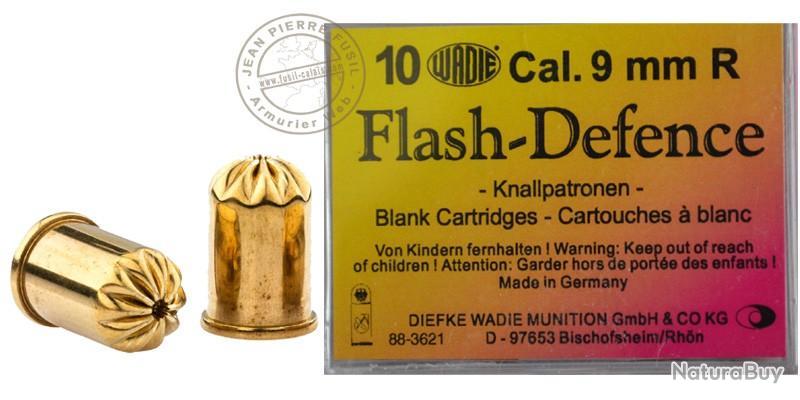 10 cartouches à blanc Flash Defense 9 mm Revolver de Wadie