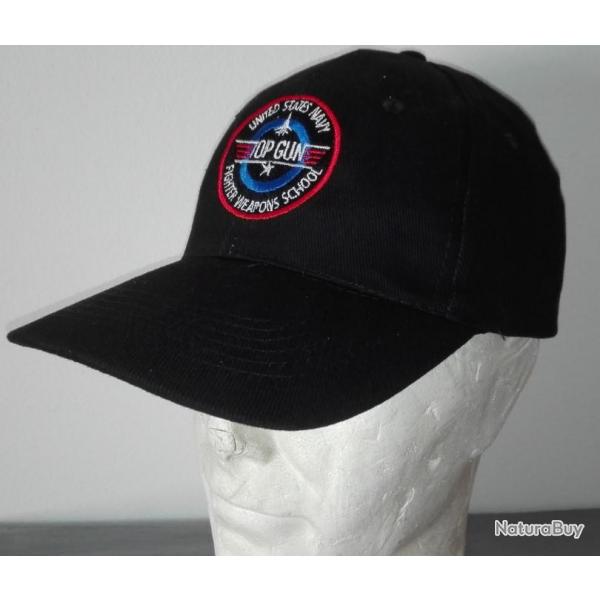 Casquette noire TOP GUN F14 TOMCAT US NAVY TOM CRUISE FIGHTER WEAPONS SCHOOL USA CHASSE