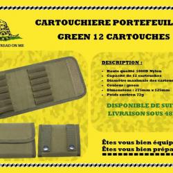 CARTOUCHIERE GREEN PORTEFEUILLE 12 CARTOUCHES
