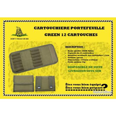 CARTOUCHIERE GREEN PORTEFEUILLE 12 CARTOUCHES