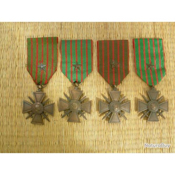 RARE : Lot de 4 Croix de Guerre de 1915.16.17.18.