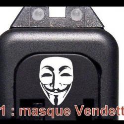 Cover ornement culasse MASQUE VENDETTA pour glock toutes generations 1-4  NEUF  17 19 34 etc ..
