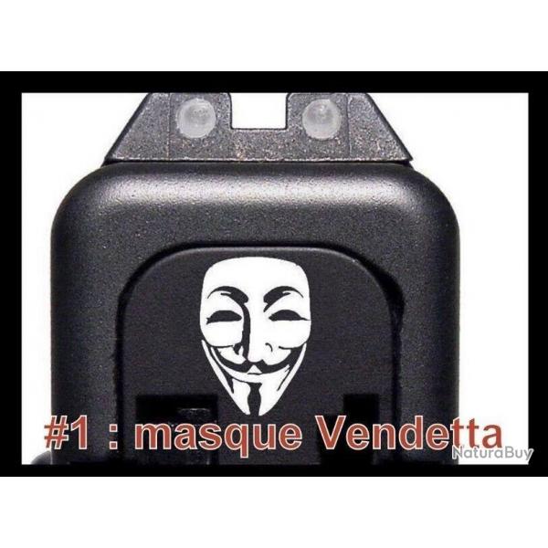 Cover ornement culasse MASQUE VENDETTA pour glock toutes generations 1-4  NEUF  17 19 34 etc ..