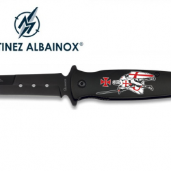 Collectionez ce Couteau Pliant Templier Noir  Lame de 9.2 cm / Rouge, Noir et Blanc