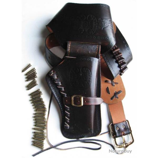 HOLSTER WESTERN BRUN - USA - COWBOY - MILITARIA - Rf.04