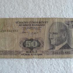 billet Turquie, 50 Lira