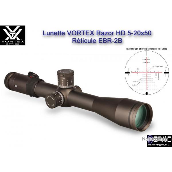 Lunette VORTEX  RAZOR HD 5-20x50 FFP - Record du monde TLD