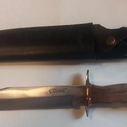 COUTEAU DE CHASSE - Lame 21 cm - Etui cuir