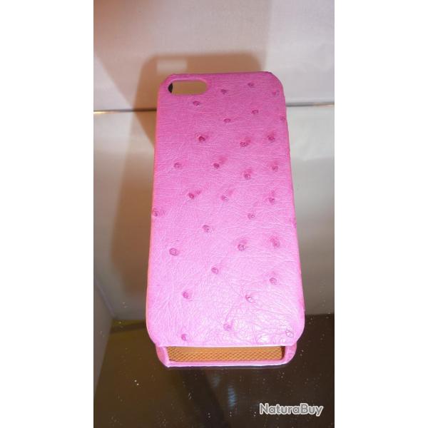 Coque Autruche Veritable pour iPhone 5/5s/5se, Couleur: Rose