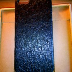 Coque Autruche Veritable pour iPhone 5/5s/5se, Couleur: Noir