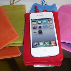 Housse Pochette Etui Velours Telephone MP3 Appareil Photo iPhone Samsung Sony Nokia LG HTC, Couleur