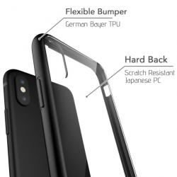 Coque Bumper pour iPhone 4 / 4S, Couleur: Noir, Modele: 2.Coque Noire Dos Cristal