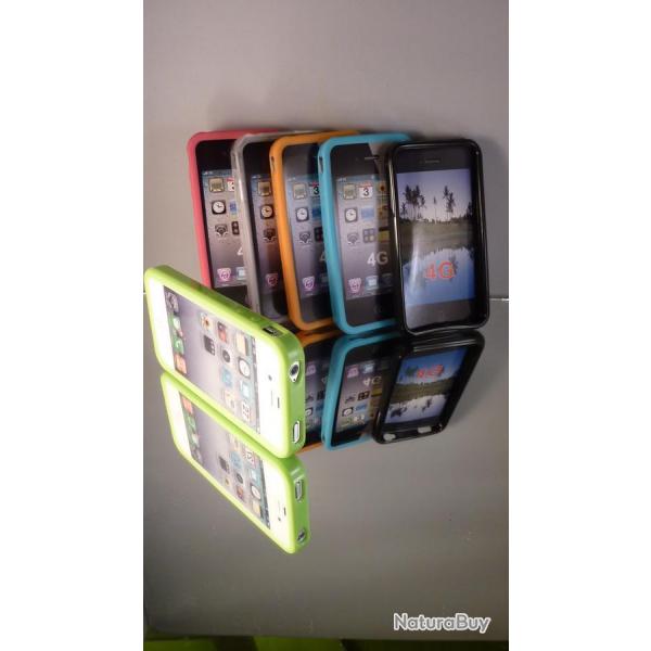 Coque Bumper pour iPhone 4 / 4S, Couleur: Cristal, Modele: 1.Bumper TPU