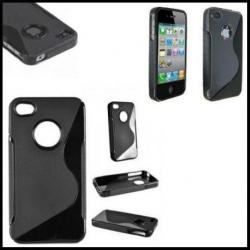 Coque Bumper pour iPhone 4 / 4S, Couleur: Noir, Modele: 4.Coque TPU