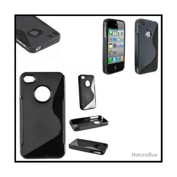 Coque Bumper pour iPhone 4 / 4S, Couleur: Noir, Modele: 4.Coque TPU