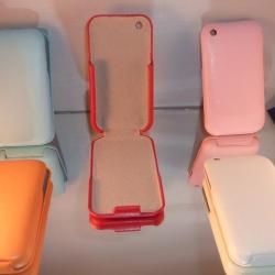 Coque Bumper pour iPhone 3G / 3GS, Couleur: Orange, Modele: 1.Coque Cuir avec Rabat