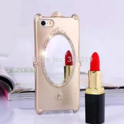 Coque Miroir Strass iPhone 5/5S/ 5SE, Couleur: Or
