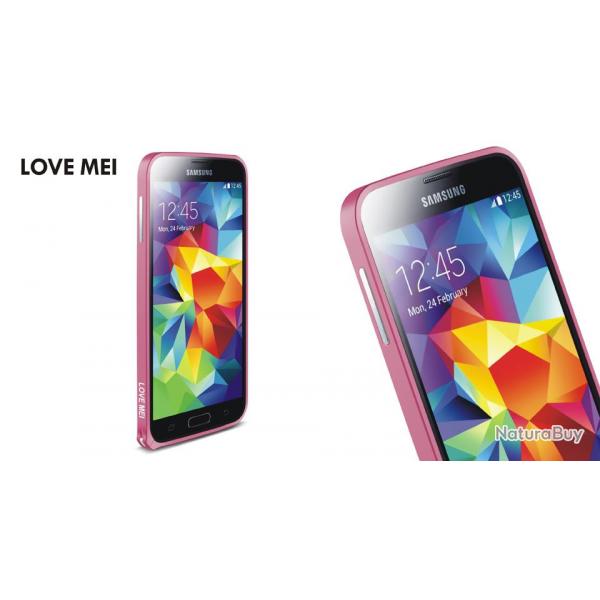 LOVE MEI Coque Bumper Aluminium Ultra Leger pour iPhone Samsung, Couleur: Fushia Dark Pink 3, Smart