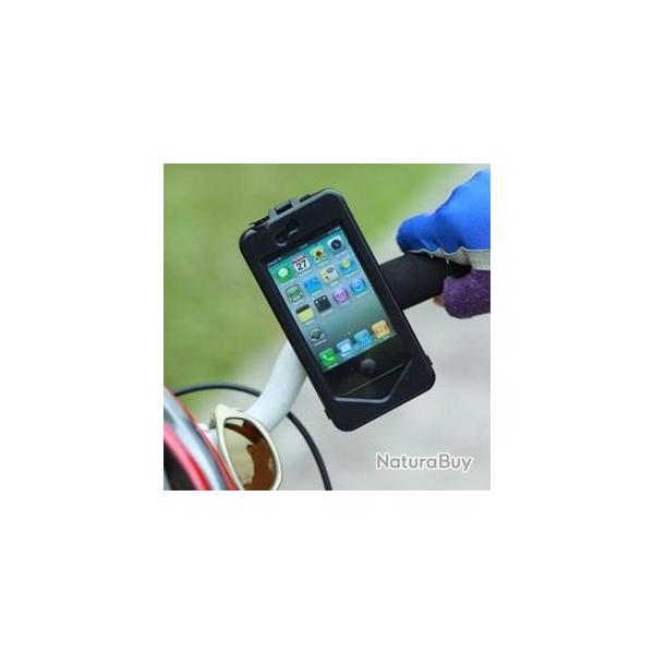 Coque Support Etanche Velo VTT Quad Scooter iPhone, Couleur: Noir, Modele: Apple iPhone 5 / 5S