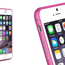 LOVE MEI Coque Bumper Aluminium Ultra Leger pour iPhone Samsung, Couleur: Fushia Dark Pink 3, Smart