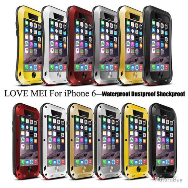 LOVE MEI POWERFUL Coque Anti Choc pour iPhone Samsung, Couleur: Blanc, Smartphone: Apple iPhone 6/6