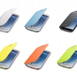 Coque Etui Samsung Flip S View Cover, Couleur: Turquoise, Modele: Flip Cover, Smartphone: Galaxy S3