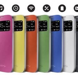 Coque Etui Samsung Flip S View Cover, Couleur: Blanc, Modele: S View Cover, Smartphone: Galaxy S4 i